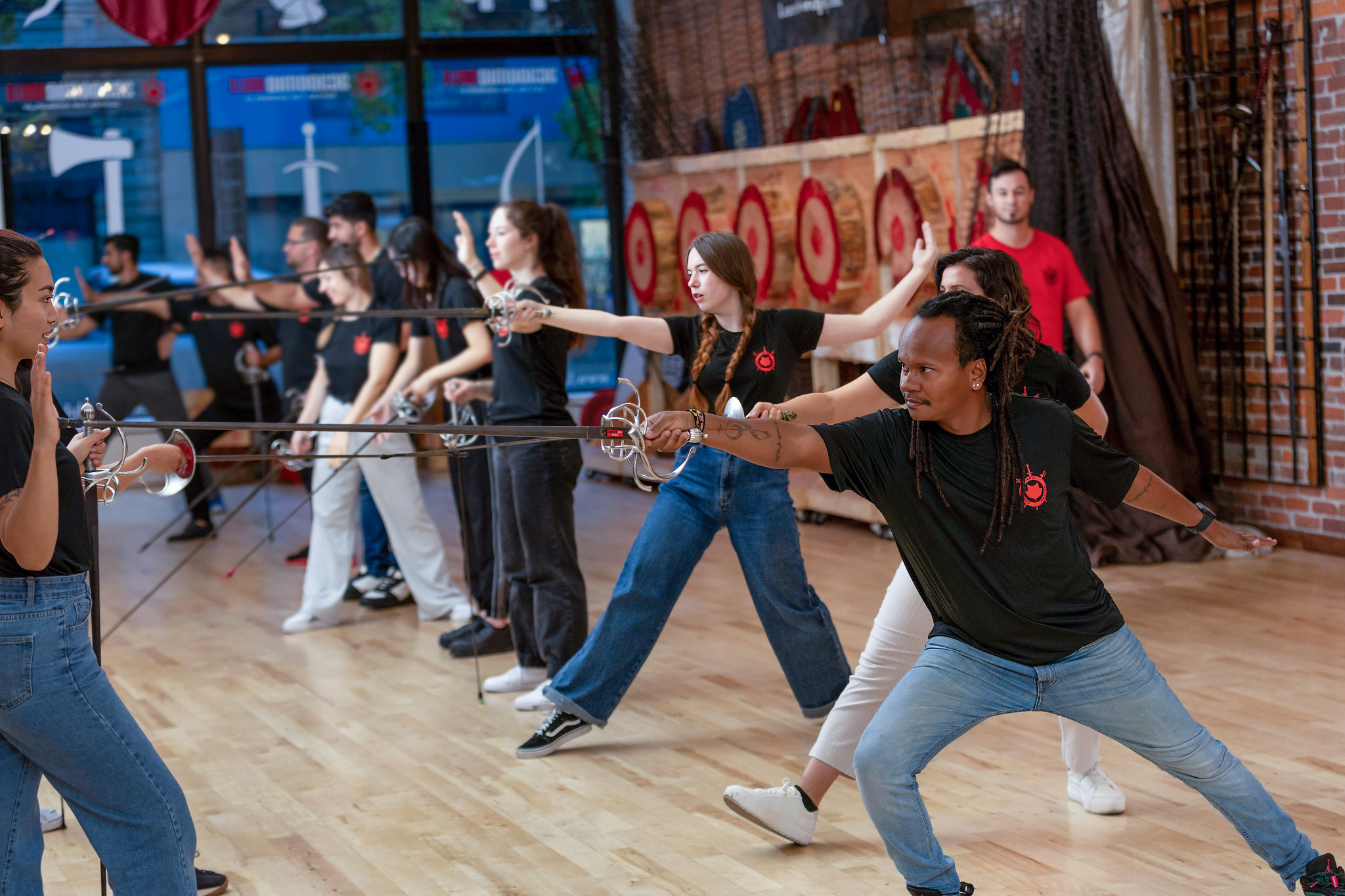 Group fencing lesson
