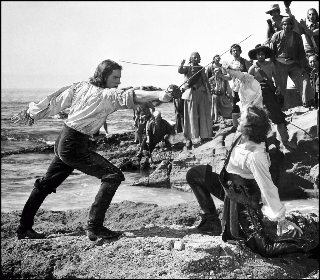 Stage combat sword fighting demonstration