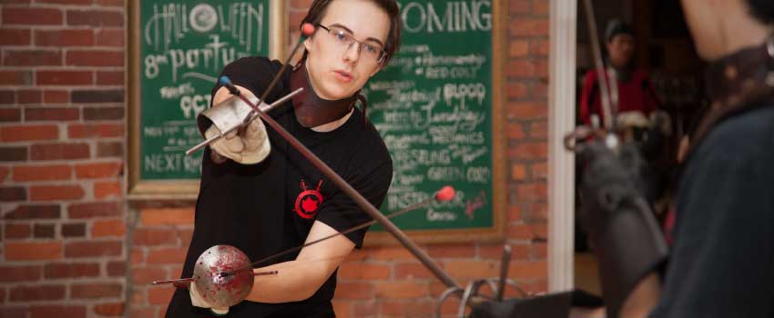 Duellists in combat stance