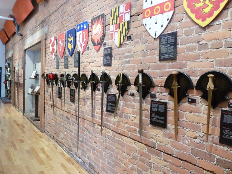 Museum wall with historical arms and armour