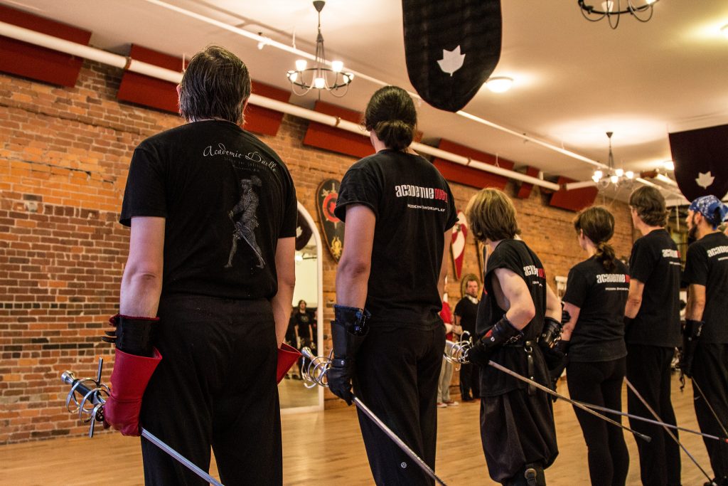 Martial Arts Students in a Line