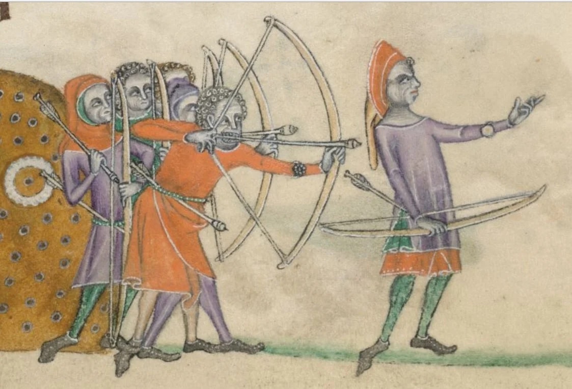 Longbowmen c1325 from the Luttrell Psalter